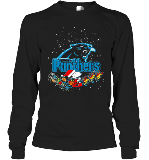 Carolina Panthers Snoopy Christmas T-Shirt Long Sleeved T-shirt 