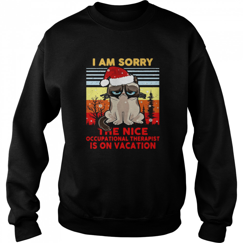 Cat Santa I Am Sorry The Nice Occupational Therapist Is On Vacation Ugly Christmas Unisex Sweatshirt