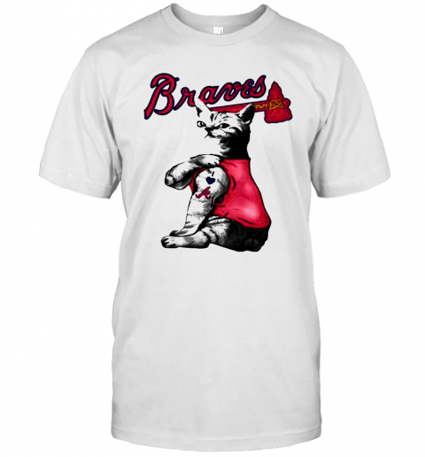 Cat Tattoo I Love Braves T-Shirt