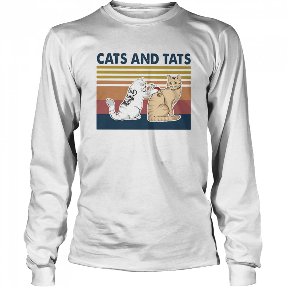 Cats And Tats Tattoo Vintage Long Sleeved T-shirt