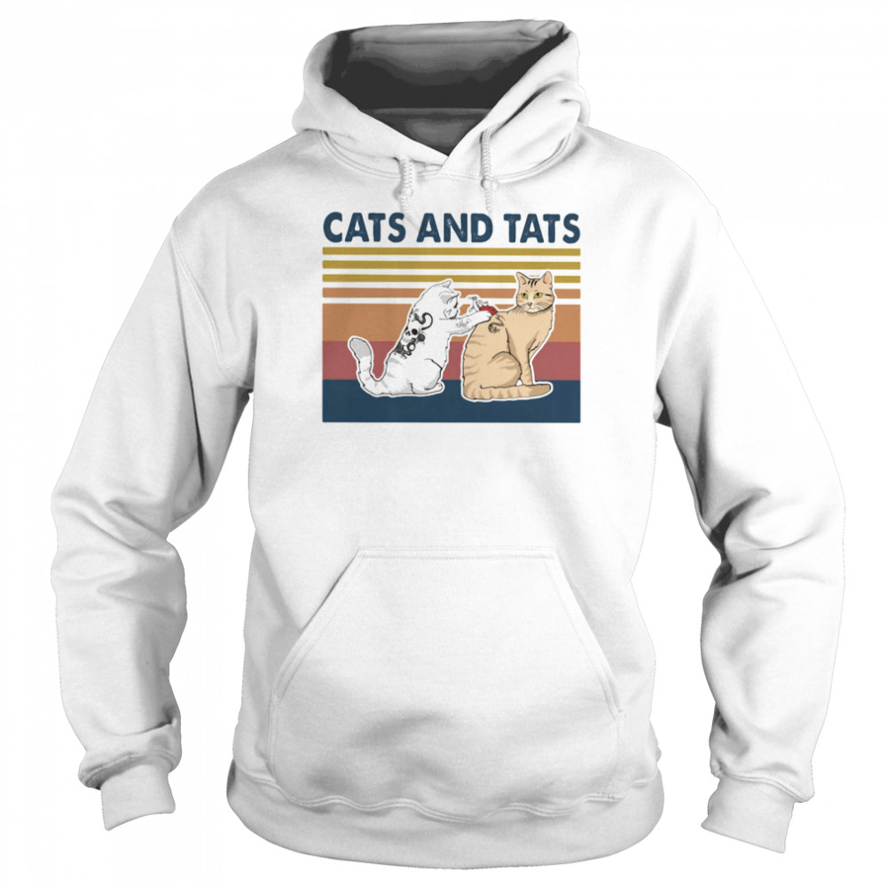 Cats And Tats Tattoo Vintage Unisex Hoodie