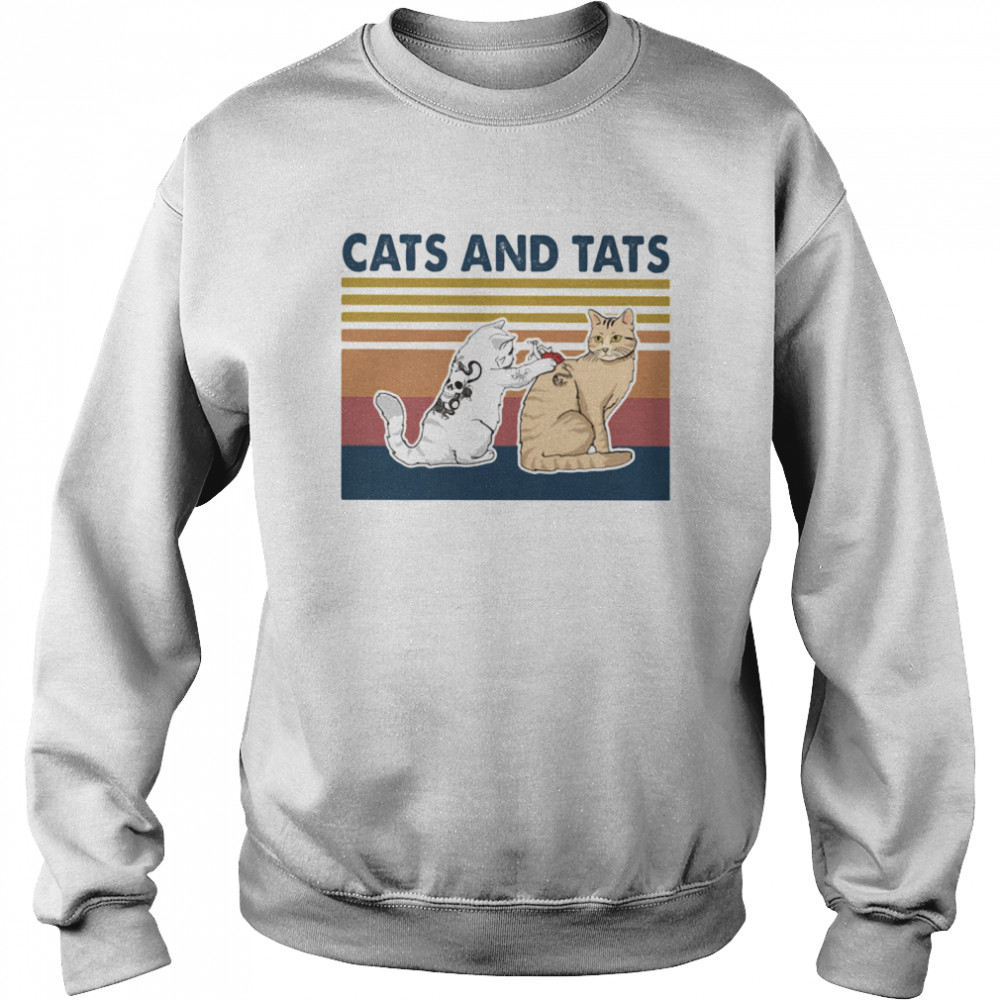 Cats And Tats Tattoo Vintage Unisex Sweatshirt