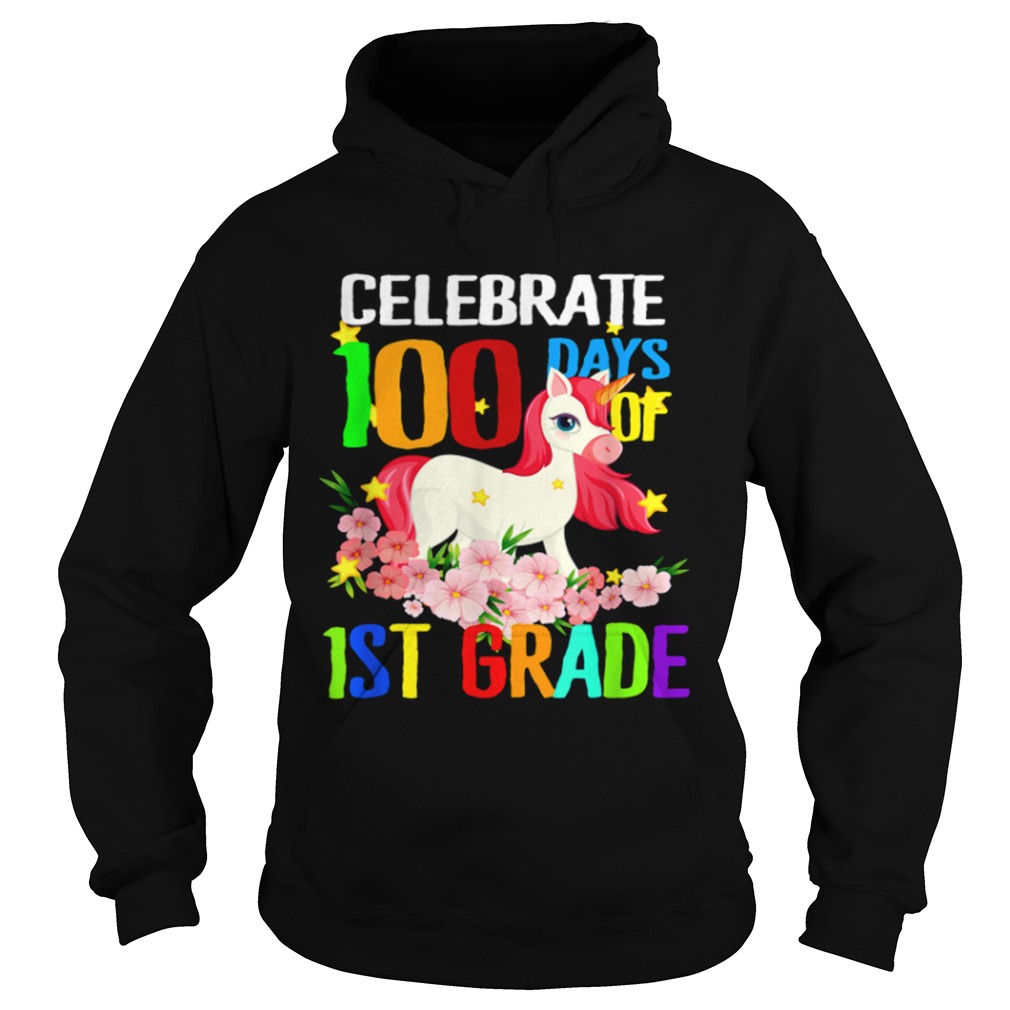 Celebrate 100 Days Of 1st Grade Girls Unicorn Hoodie