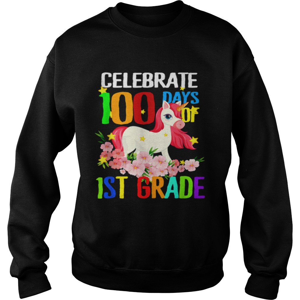 Celebrate 100 Days Of 1st Grade Girls Unicorn Sweatshirt
