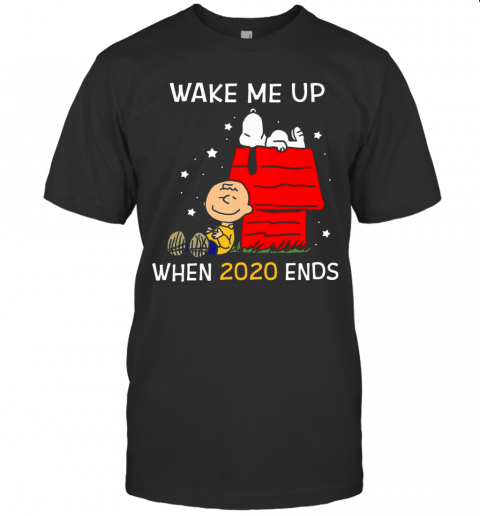 Charlie Brown And Snoopy Wake Me Up When 2020 Ends T-Shirt
