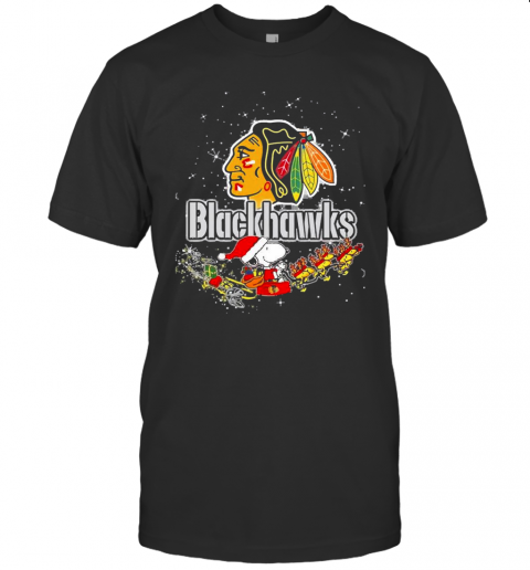 Chicago Blackhawks Snoopy Christmas T-Shirt