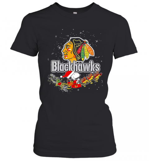 Chicago Blackhawks Snoopy Christmas T-Shirt Classic Women's T-shirt