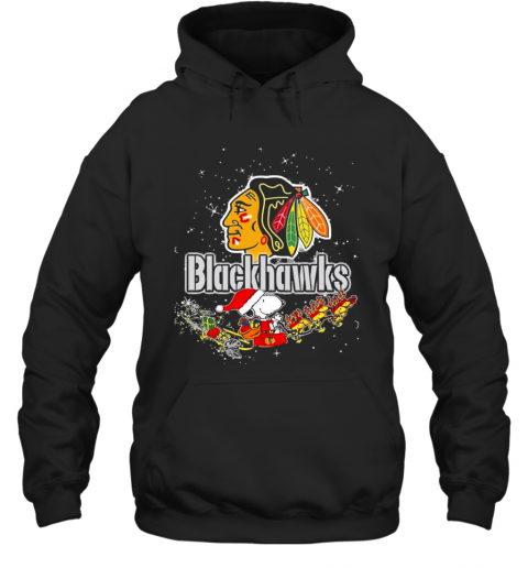 Chicago Blackhawks Snoopy Christmas T-Shirt Unisex Hoodie