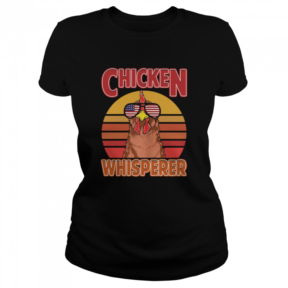 Chicken whisperer vintage sunset Classic Women's T-shirt
