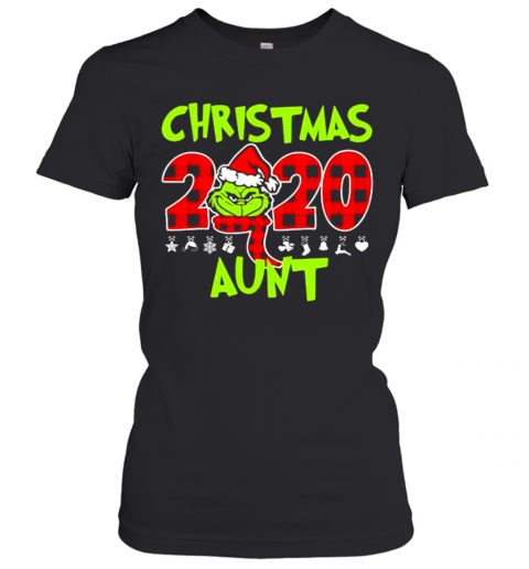 Christmas 2020 Aunt Grinch Hat Santa Claus Merry Xmas T-Shirt Classic Women's T-shirt