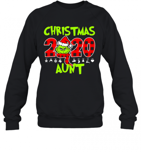 Christmas 2020 Aunt Grinch Hat Santa Claus Merry Xmas T-Shirt Unisex Sweatshirt