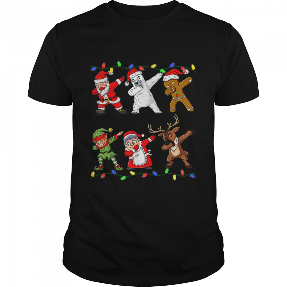 Christmas Dabbing Santa Elf And Friends Boys Kids Dab Xmas shirt