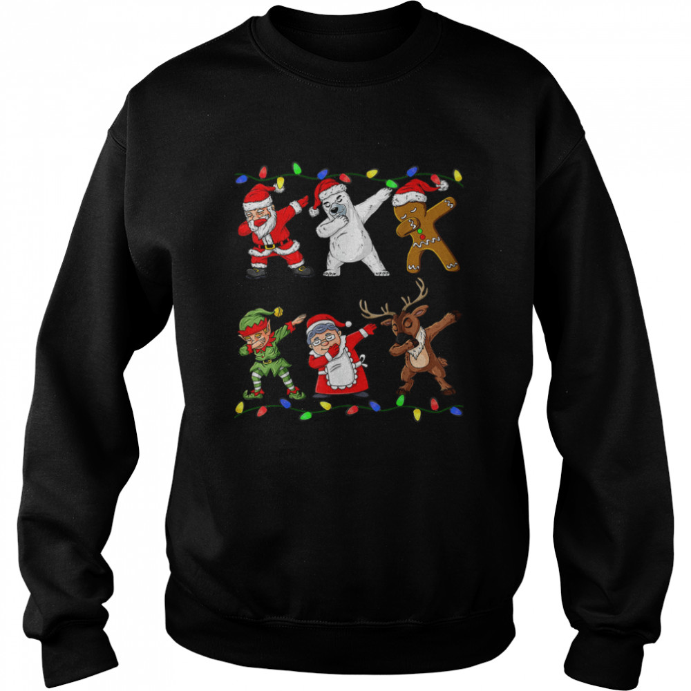 Christmas Dabbing Santa Elf And Friends Boys Kids Dab Xmas Unisex Sweatshirt