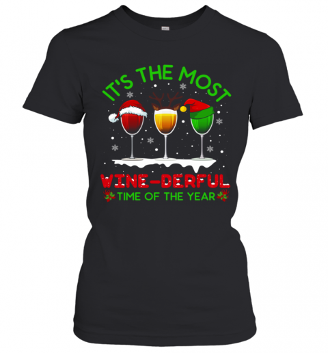 Christmas Wine Xmas Alcohol Pajama Pj Tops For Women Sweat T-Shirt Classic Women's T-shirt