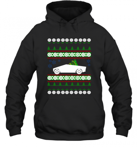 Cybertruck Tesla Ugly Christmas T-Shirt Unisex Hoodie