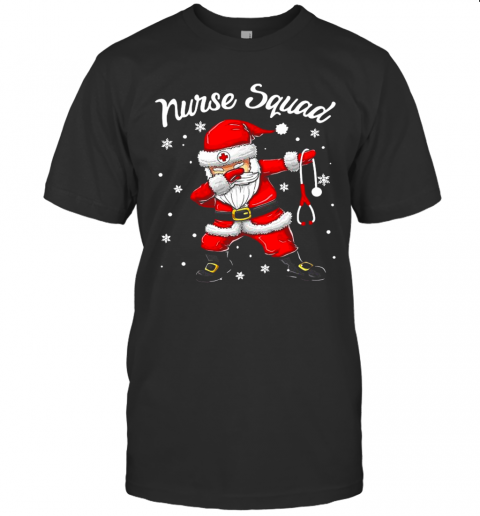 Dabbing Santa Scrubs Nurse Squad T-Shirt