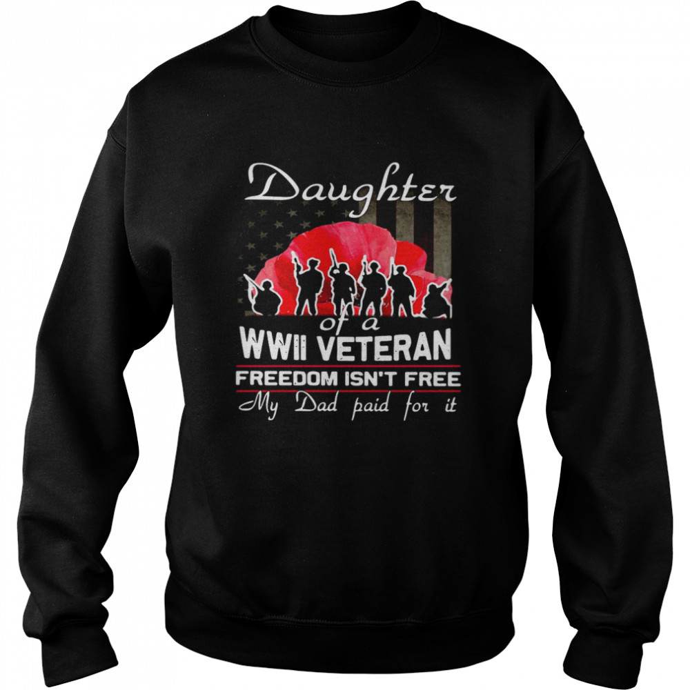 Daughter Of A Wwii Veteran Freedom Isn’t Free My Dad Paid For It Unisex Sweatshirt