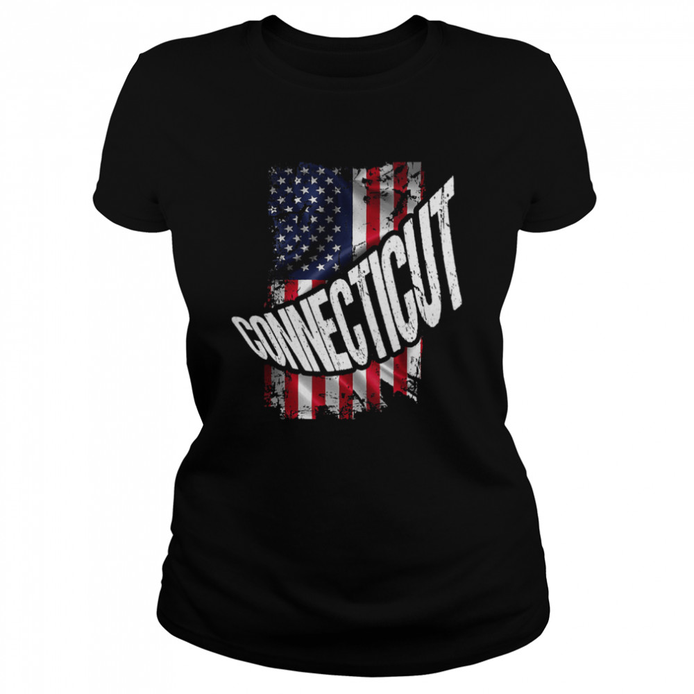 Distressed American Flag Connecticut Classic Women's T-shirt