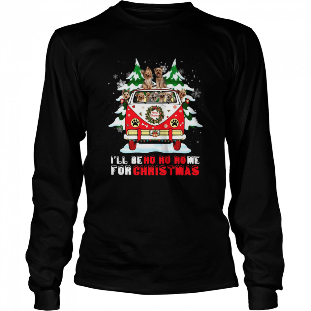 Dogs driver car Ill be ho ho home for Christmas Long Sleeved T-shirt