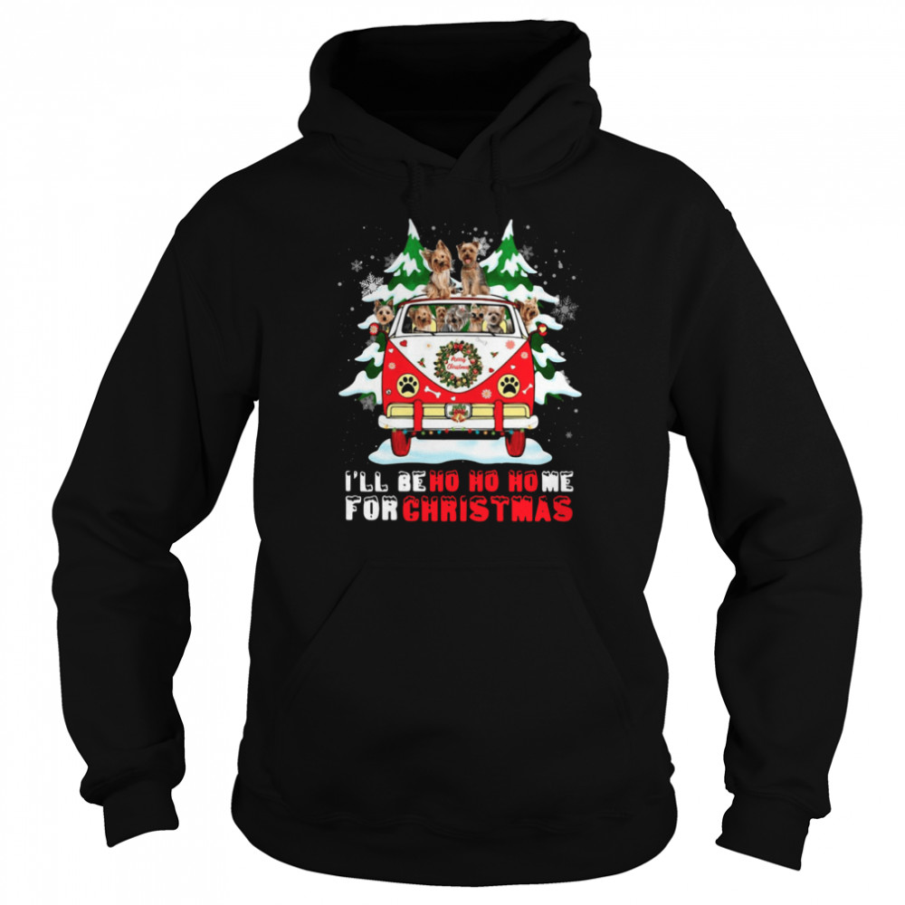 Dogs driver car Ill be ho ho home for Christmas Unisex Hoodie