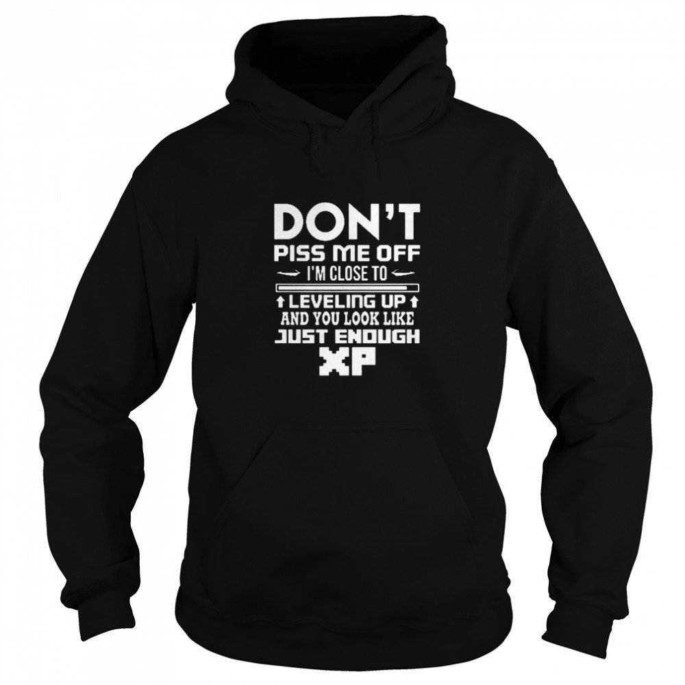 Dont Piss me off Im Close to leveling up and you look like just enough Unisex Hoodie