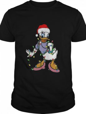 Duck daisy hat santa happy merry Christmas shirt