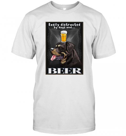 Easily Distracted By Dogs And Beer Vertical Poster T-Shirt