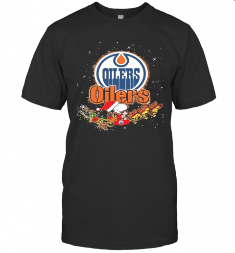 Edmonton Oilers Snoopy Christmas T-Shirt