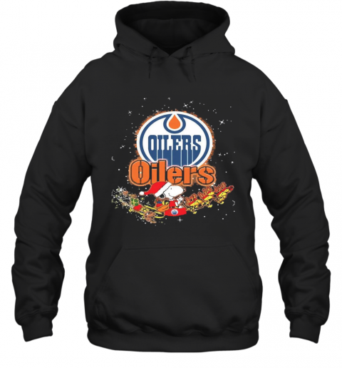 Edmonton Oilers Snoopy Christmas T-Shirt Unisex Hoodie