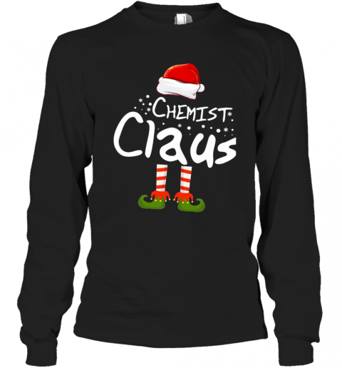 Elf Chemist Claus Christmas T-Shirt Long Sleeved T-shirt 