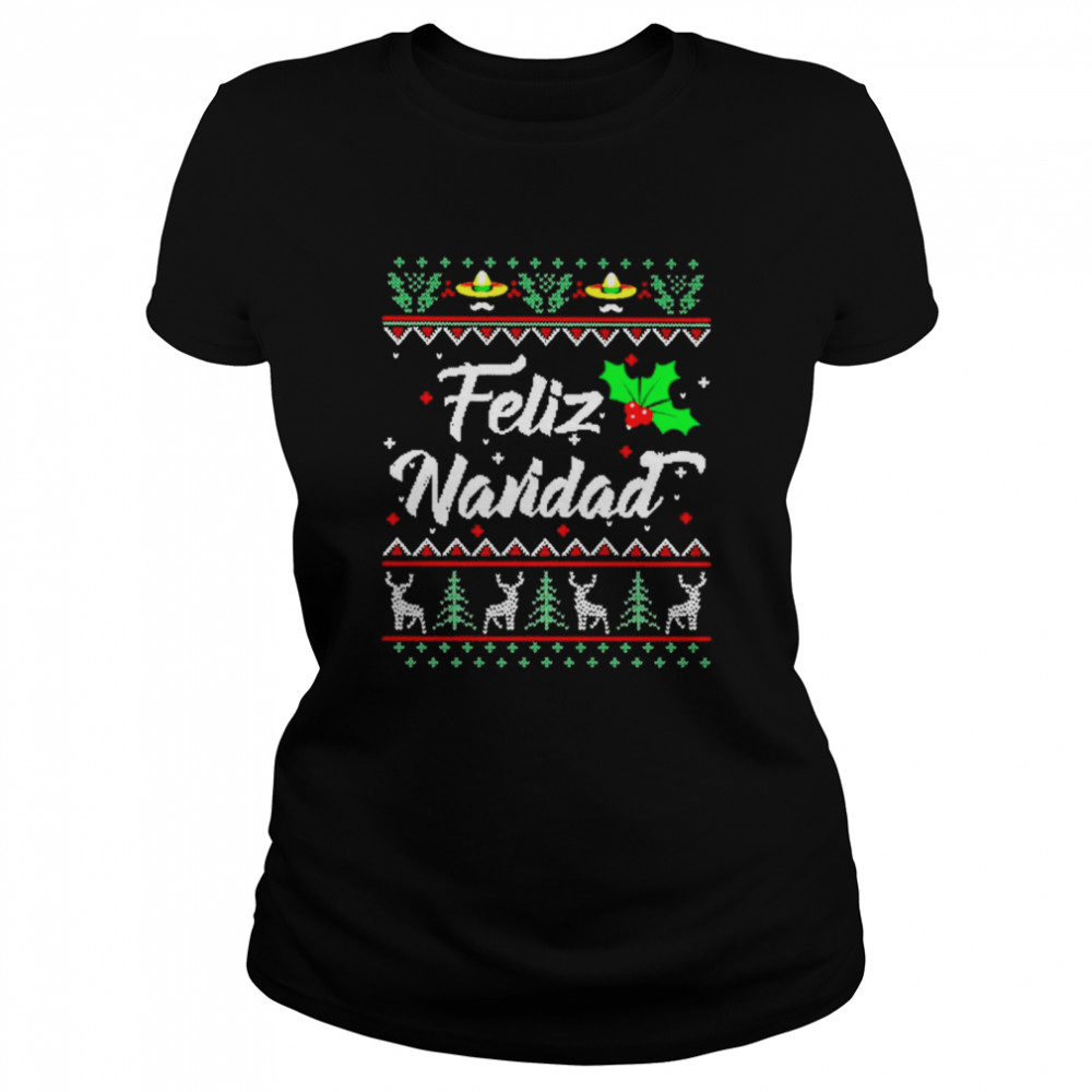 Feliz navidad ugly merry christmas Classic Women's T-shirt