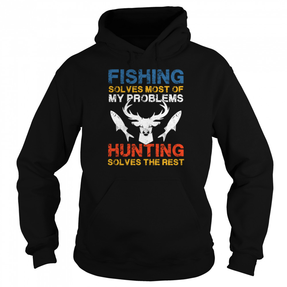 Fishing And Hunting Gift Christmas Humor Hunter Cool Funny Fishing Unisex Hoodie