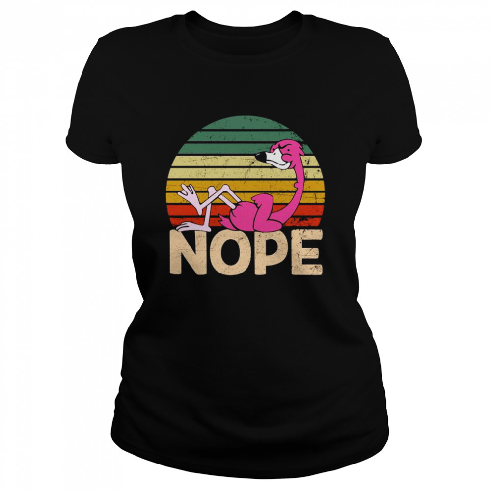 Flamingo coffee nope still dont care try again tomorrow vintage Classic Women's T-shirt