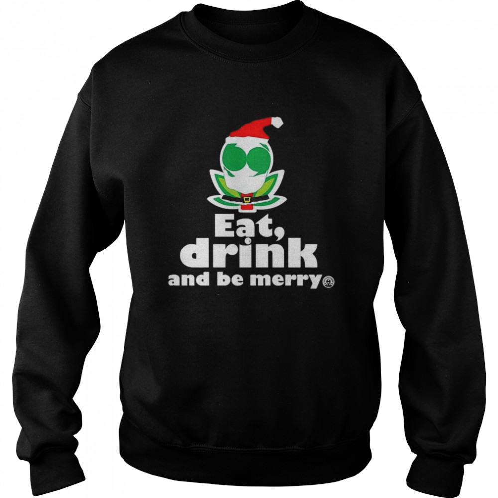 Flower Alien Santa Eat Drink And Be Merry Unisex Sweatshirt