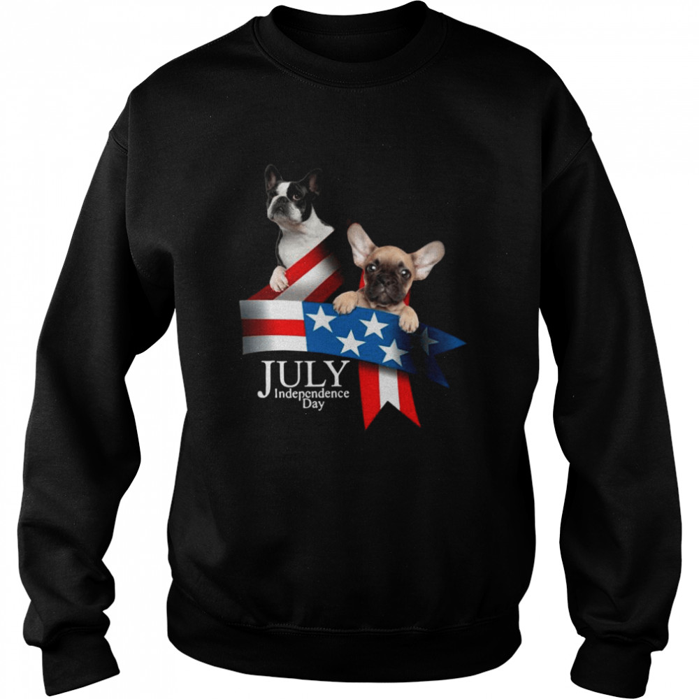 French Bulldog 4 Of July Independence Day American Flag Unisex Sweatshirt