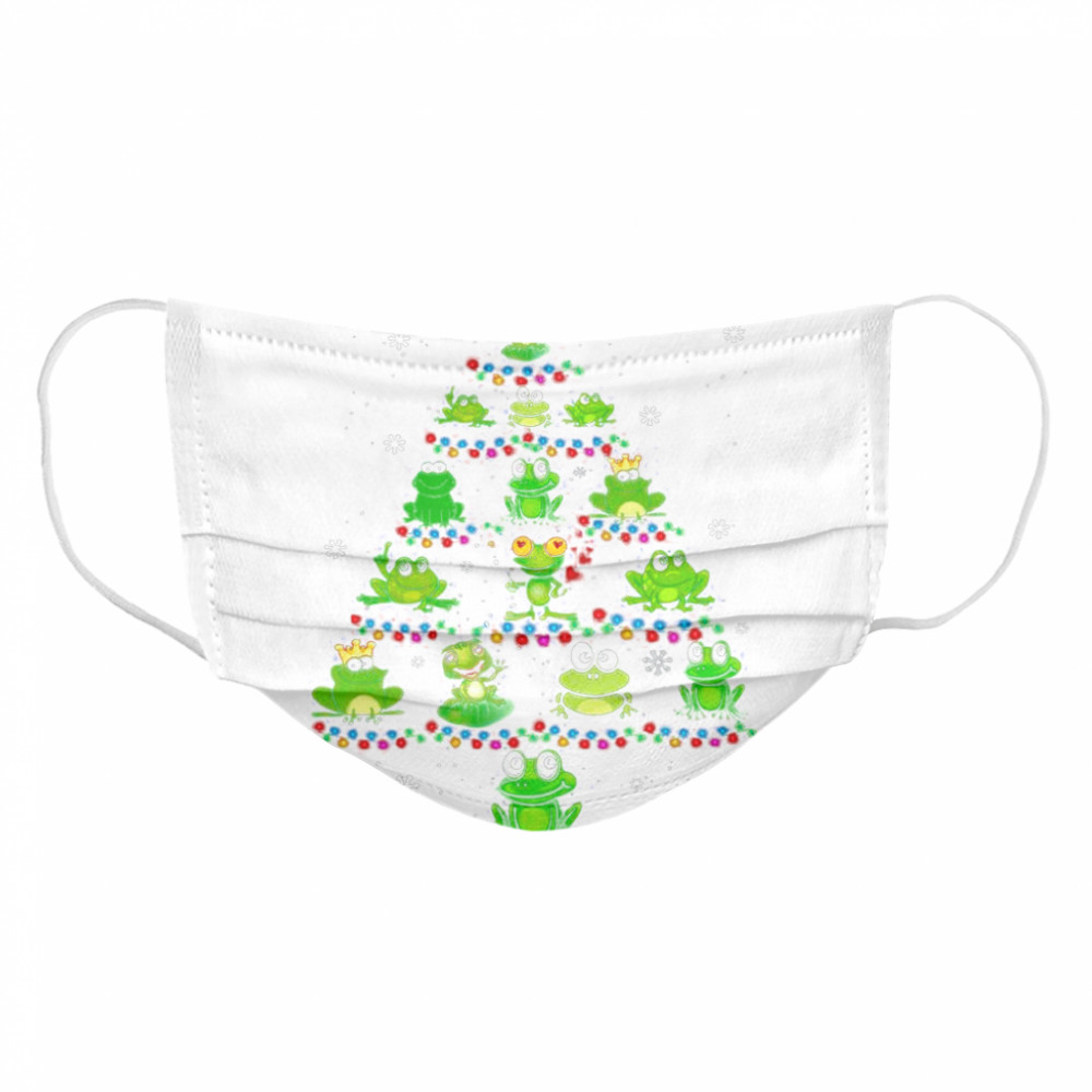 Frog Merry Christmas Tree Cloth Face Mask