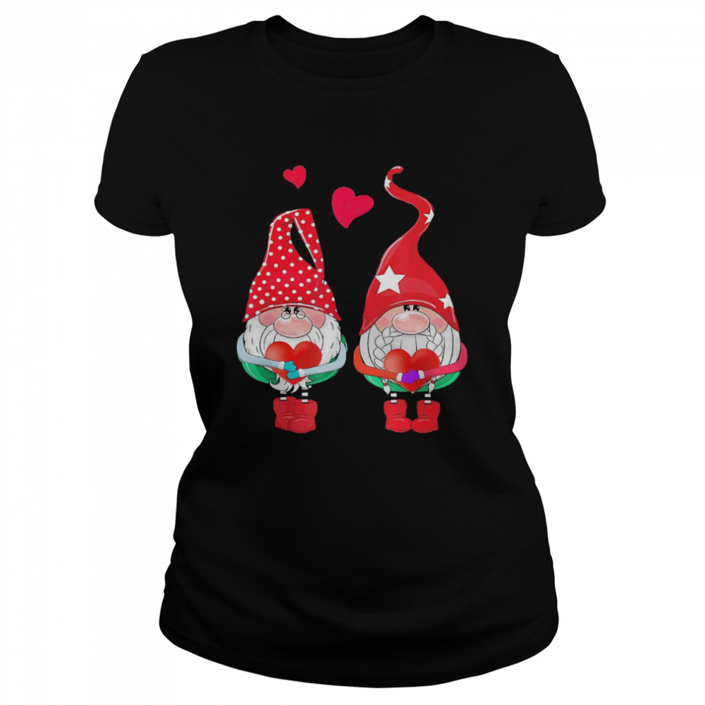 Gnomes Hug Heart Merry Christmas 2020 Classic Women's T-shirt