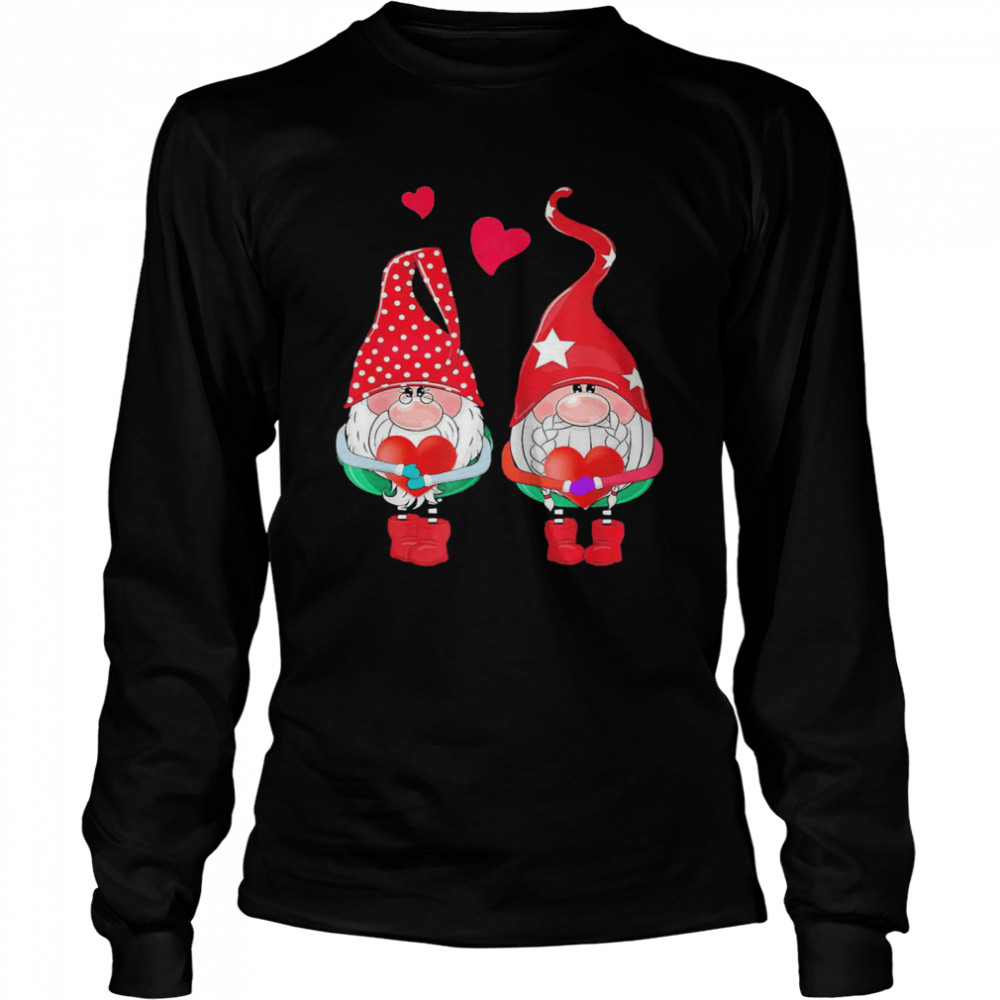 Gnomes Hug Heart Merry Christmas 2020 Long Sleeved T-shirt