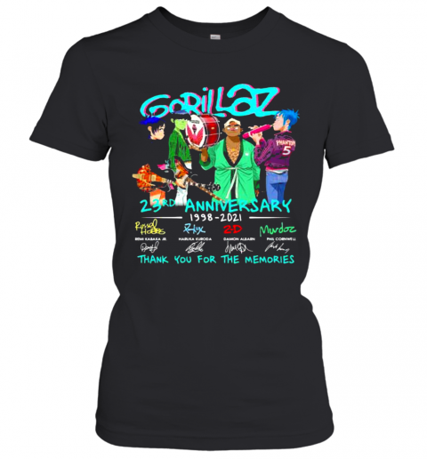 Gorillaz 23Rd Anniversary 1998 2021 Thank You For The Memories Signature T-Shirt Classic Women's T-shirt