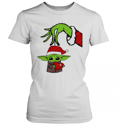Great Grinch Hand Holding Baby Yoda Hug Heart T-Shirt Classic Women's T-shirt