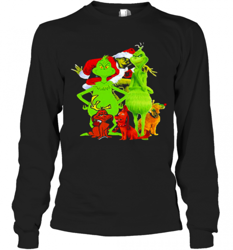 Grinch And Dog Merry Christmas T-Shirt Long Sleeved T-shirt 