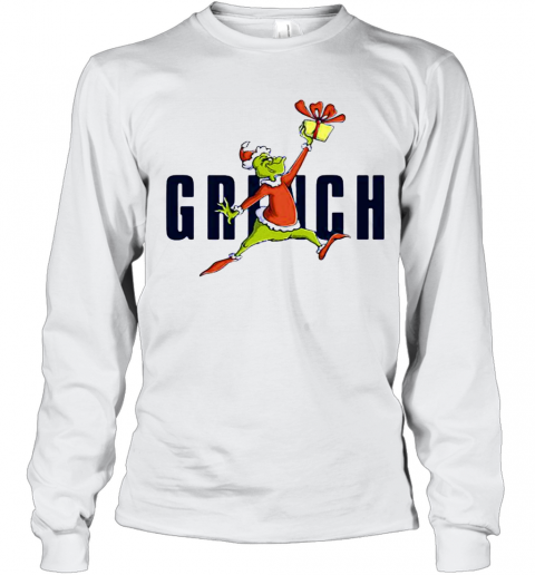 Grinch Hand Gift Wear Pajama Merry Christmas T-Shirt Long Sleeved T-shirt 