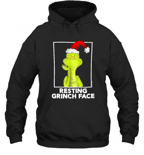 Grinch Santa Resting Grinch Face T-Shirt Unisex Hoodie
