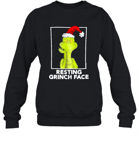 Grinch Santa Resting Grinch Face T-Shirt Unisex Sweatshirt
