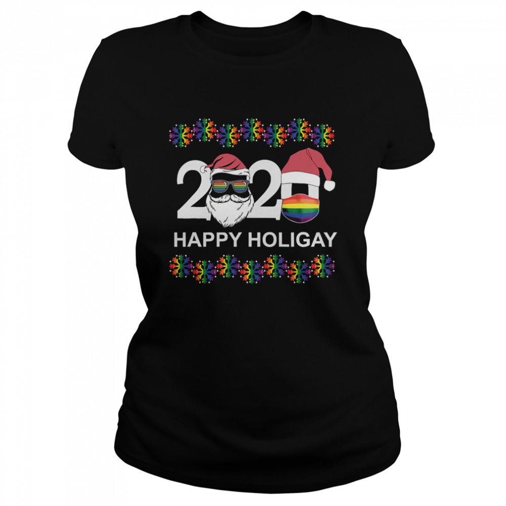 Happy Holigay 2020 Gay Lesbian Transgender Pride LGBT Christmas Classic Women's T-shirt