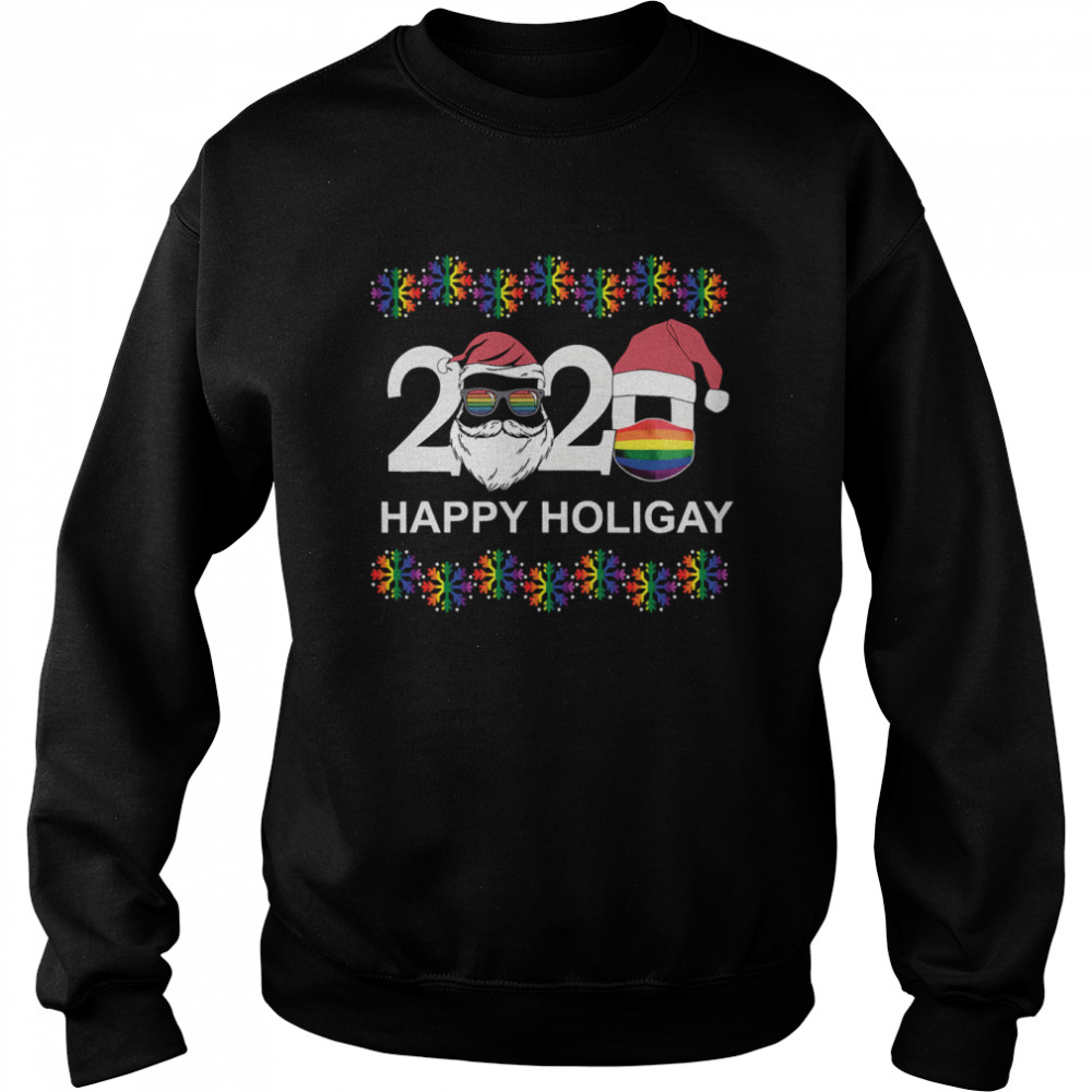 Happy Holigay 2020 Gay Lesbian Transgender Pride LGBT Christmas Unisex Sweatshirt