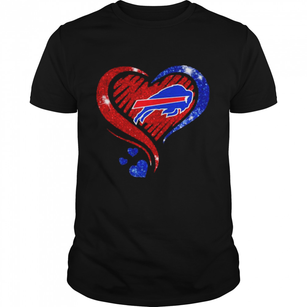Heart Diamond Blue Red Buffalo Bills Football shirt
