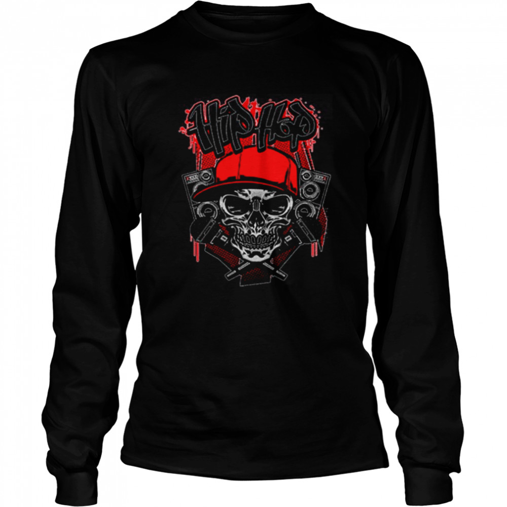 Hip hop micro skull Long Sleeved T-shirt