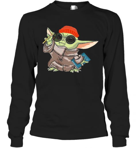 Hipster Baby Yoda T-Shirt Long Sleeved T-shirt 