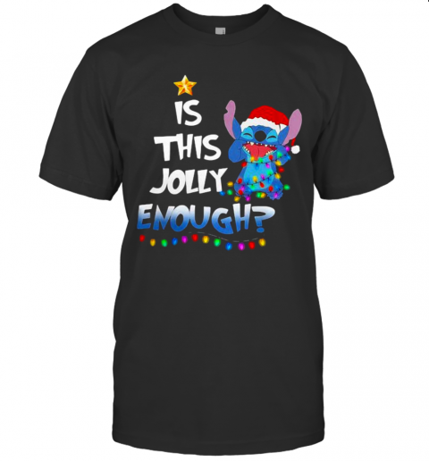 Is This Jolly Enough Christmastree Stitch Xmas T-Shirt